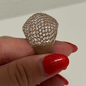 White Topaz Cocktail Ring Sz 7